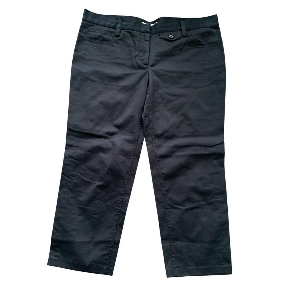 Prada Vintage blue black Capri Crop Trouser PANTS sz 46 Medium